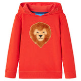 VidaXL Pull enfant à capuche 140 rouge