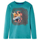 VidaXL Chemise enfant à manches longues 128 bleu mer foncé