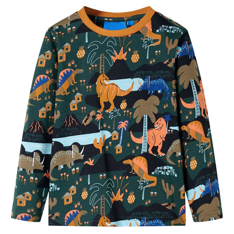 VidaXL Pyjama enfant à manches longues 116 vert foncé