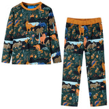 VidaXL Pyjama enfant à manches longues 128 vert foncé