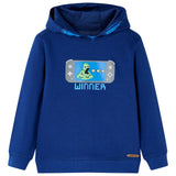 VidaXL Pull enfant à capuche 92 bleu foncé
