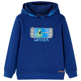 VidaXL Pull enfant à capuche 104 bleu foncé