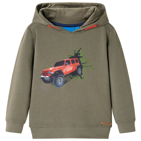 VidaXL Pull enfant à capuche 104 kaki