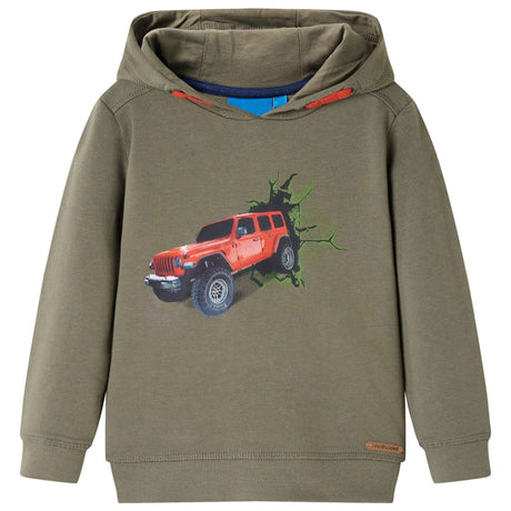 VidaXL Pull enfant à capuche 116 kaki