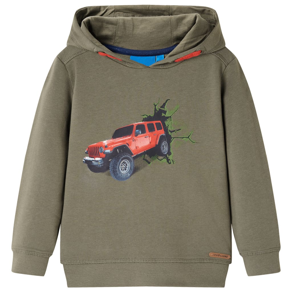 VidaXL Pull enfant à capuche 128 kaki