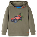 VidaXL Pull enfant à capuche 140 kaki