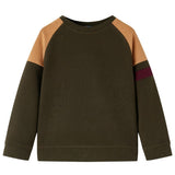 VidaXL Pull enfant 104 kaki foncé et camel