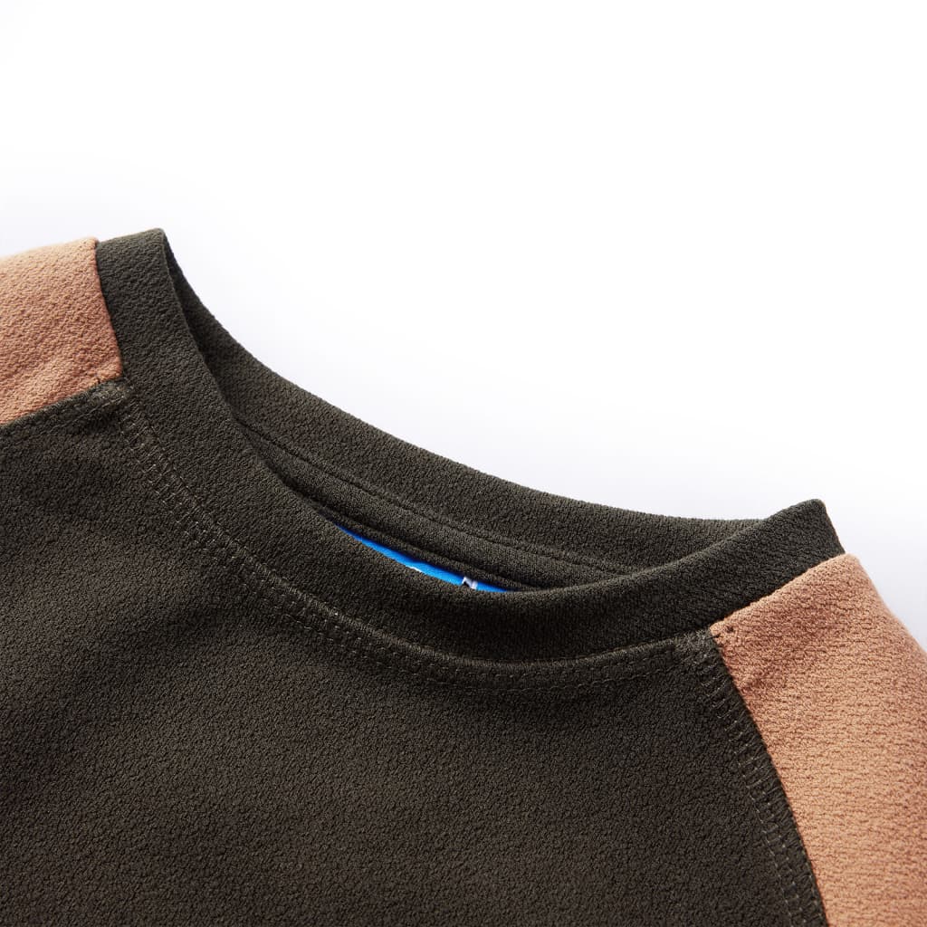 VidaXL Pull enfant 128 kaki foncé et camel