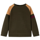 VidaXL Pull enfant 140 kaki foncé et camel