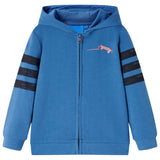 VidaXL Cardigan enfant à capuche 116 bleu