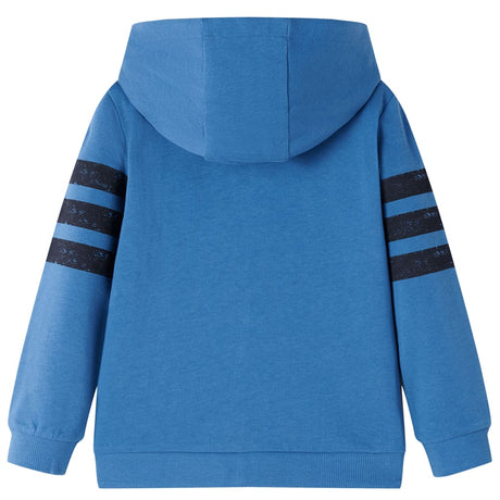 VidaXL Cardigan enfant à capuche 128 bleu