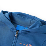 VidaXL Cardigan enfant à capuche 128 bleu