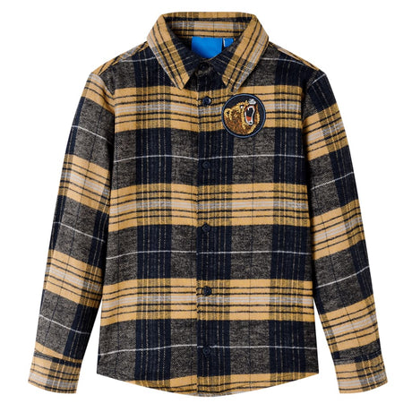 VidaXL Chemise enfant à carreaux 92 jaune et noir