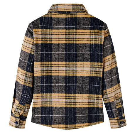 VidaXL Chemise enfant à carreaux 104 jaune et noir