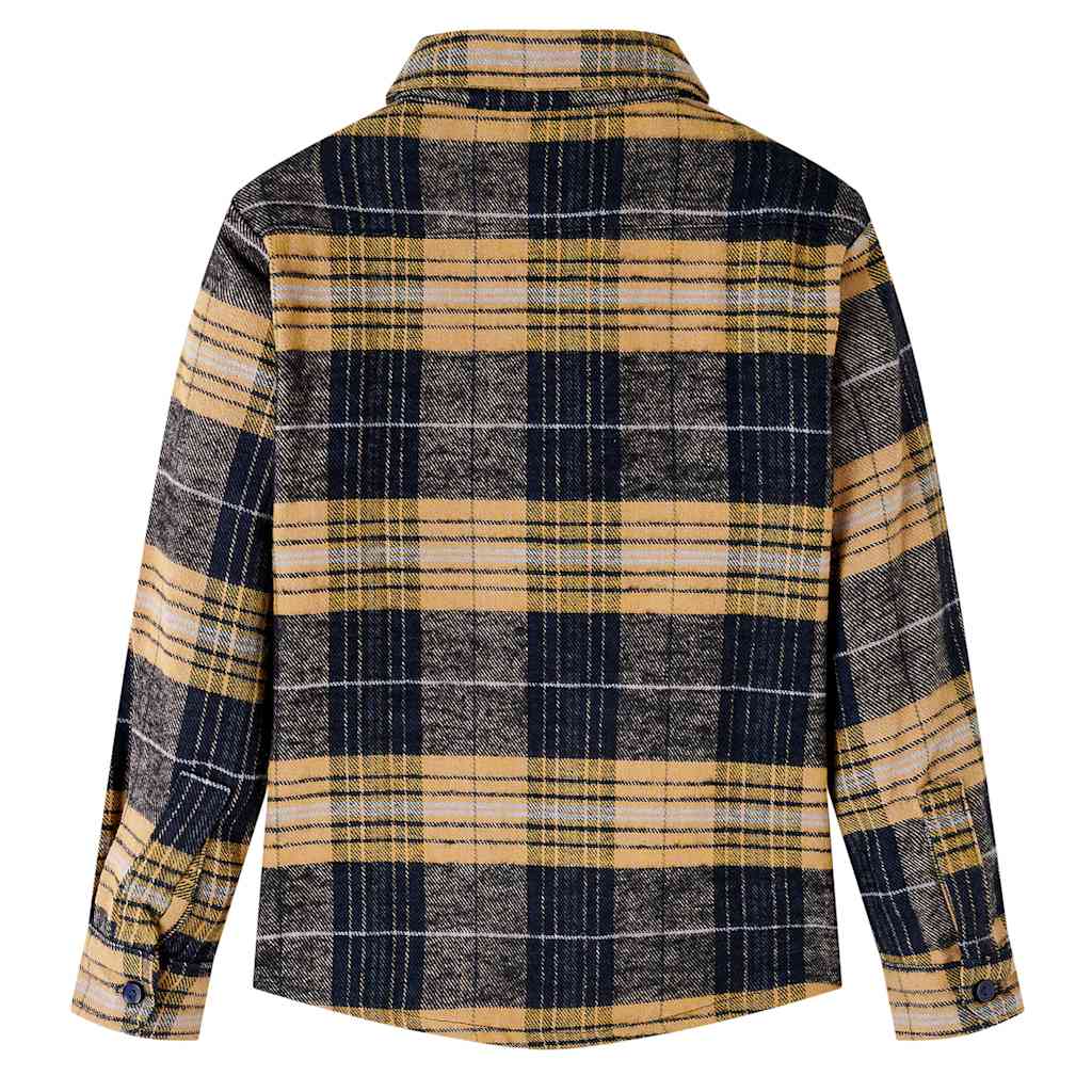 VidaXL Chemise enfant à carreaux 116 jaune et noir