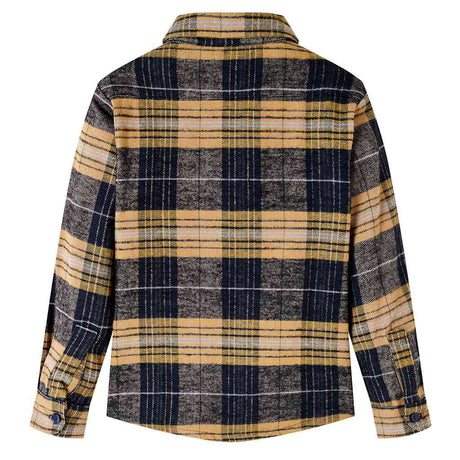 VidaXL Chemise enfant à carreaux 116 jaune et noir