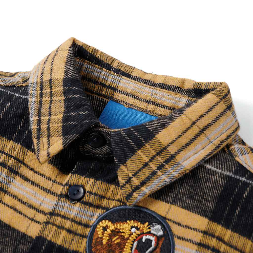 VidaXL Chemise enfant à carreaux 116 jaune et noir