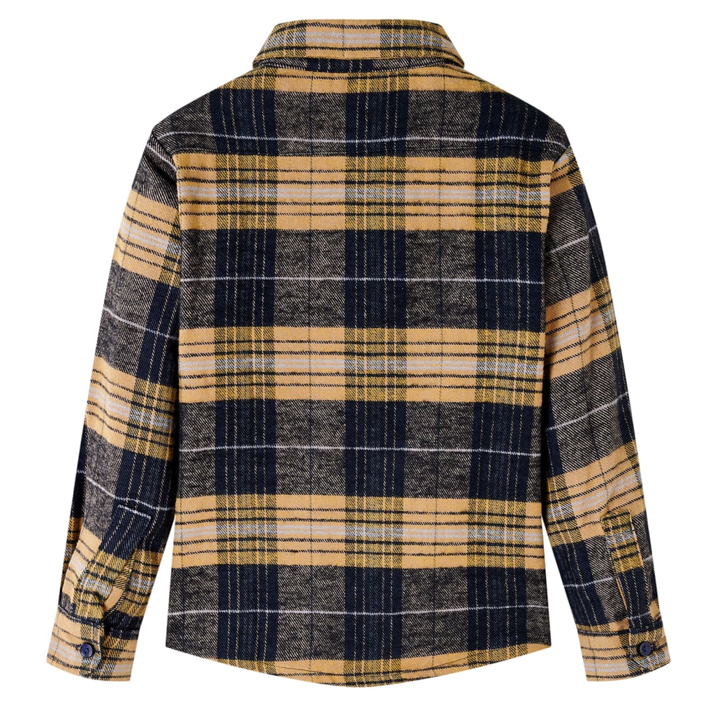 VidaXL Chemise enfant à carreaux 128 jaune et noir