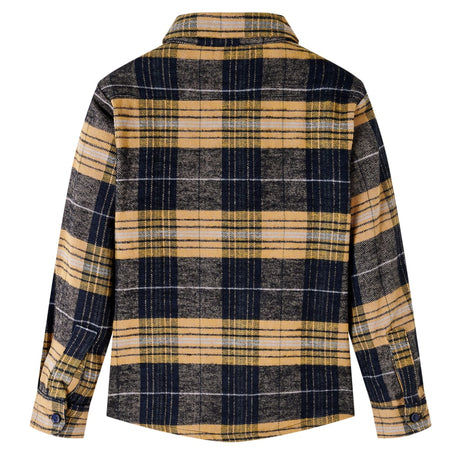 VidaXL Chemise enfant à carreaux 128 jaune et noir