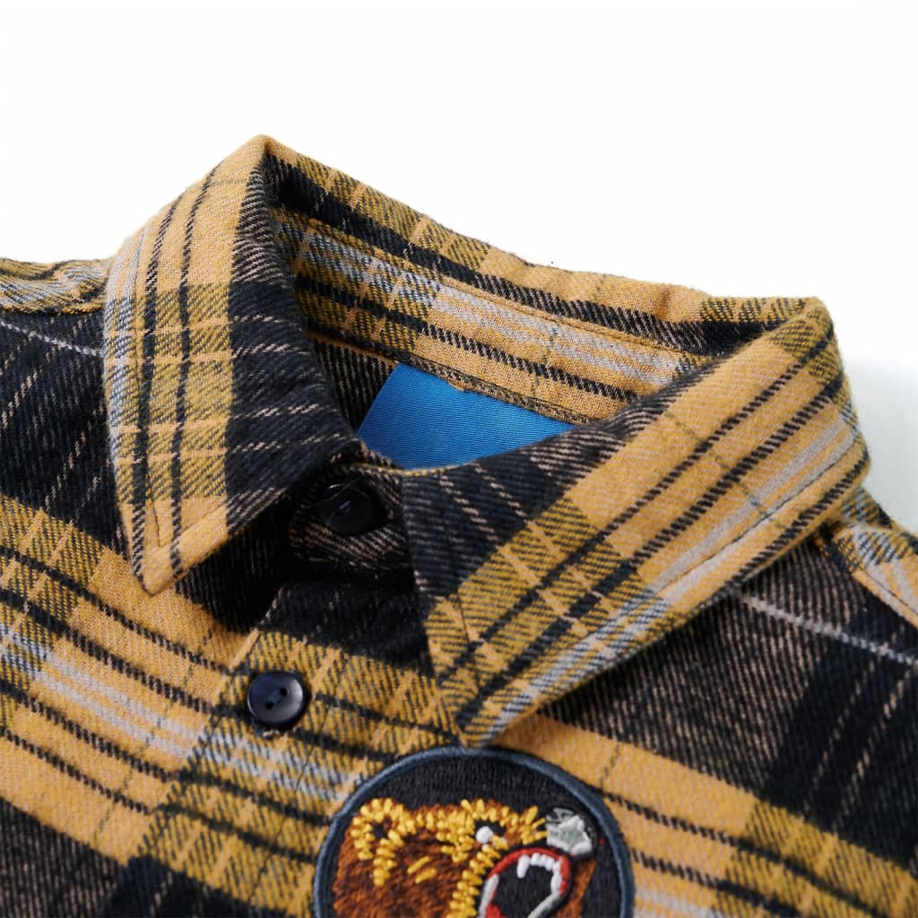 VidaXL Chemise enfant à carreaux 128 jaune et noir
