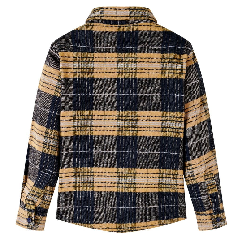 VidaXL Chemise enfant à carreaux 140 jaune et noir