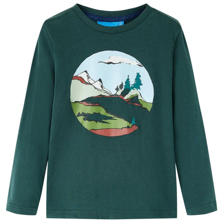VidaXL Chemise enfant à manches longues 92 vert foncé