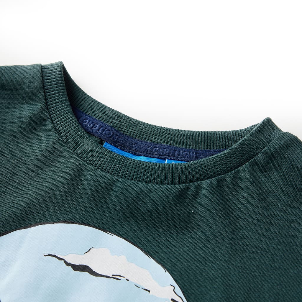 VidaXL Chemise enfant à manches longues 104 vert foncé