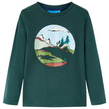 VidaXL Chemise enfant à manches longues 116 vert foncé