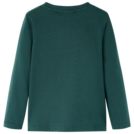VidaXL Chemise enfant à manches longues 116 vert foncé