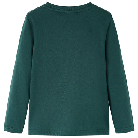 VidaXL Chemise enfant à manches longues 128 vert foncé