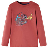 VidaXL Chemise enfant à manches longues 92 rouge-marron