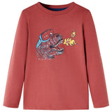 VidaXL Chemise enfant à manches longues 128 rouge marron