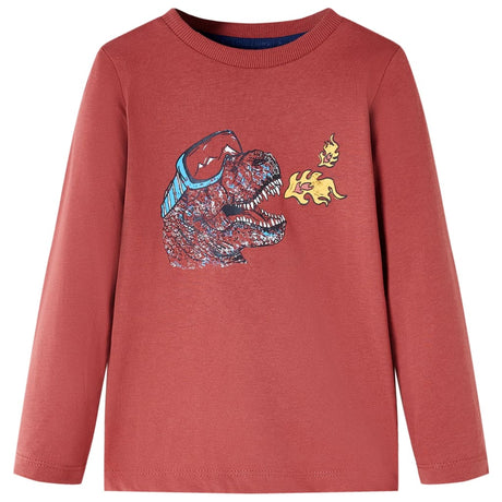 VidaXL Chemise enfant à manches longues 128 rouge marron