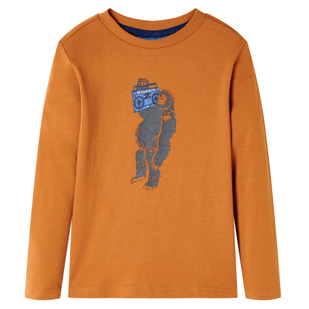 VidaXL Chemise enfant à manches longues 92 ocre foncé