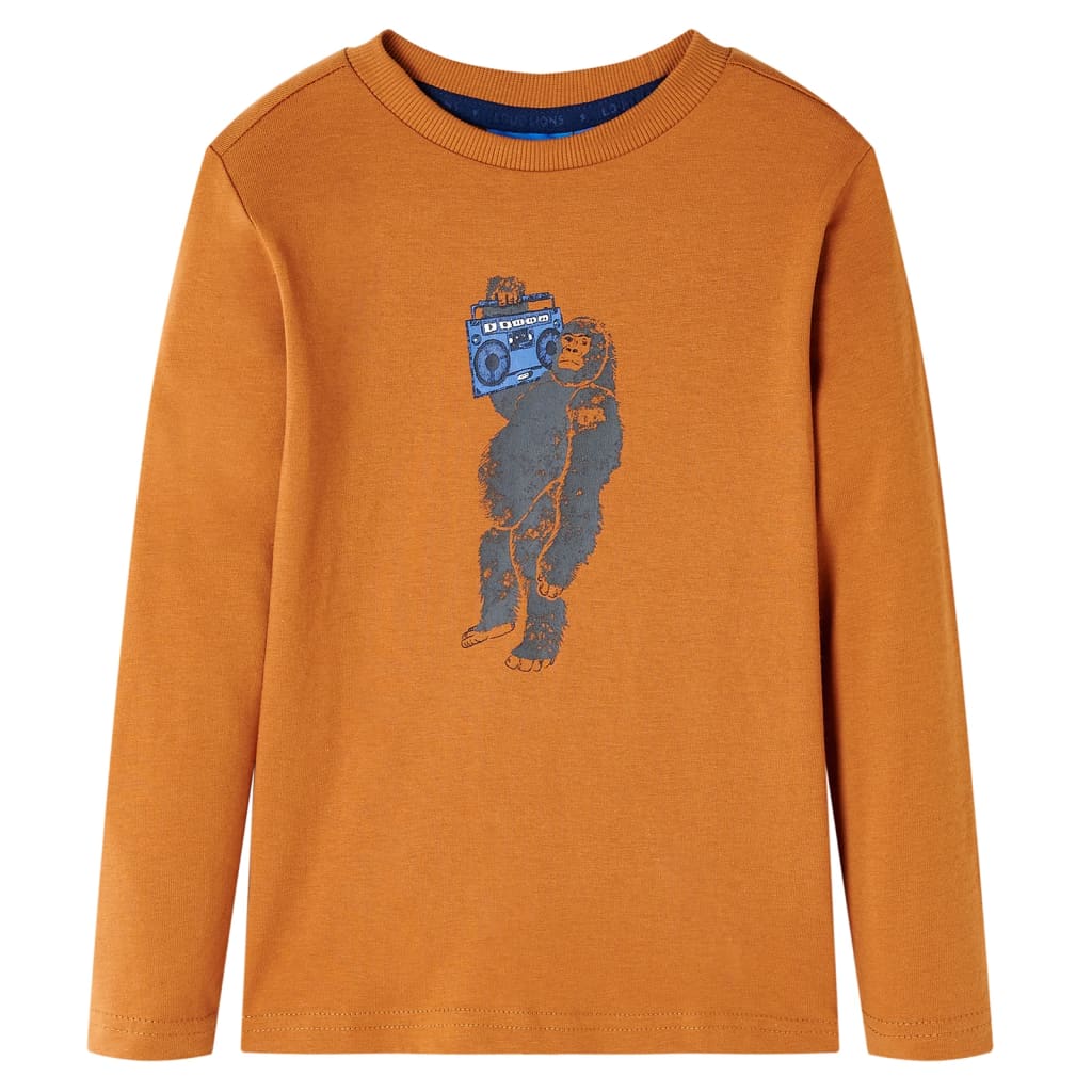 VidaXL Chemise enfant à manches longues 104 ocre foncé