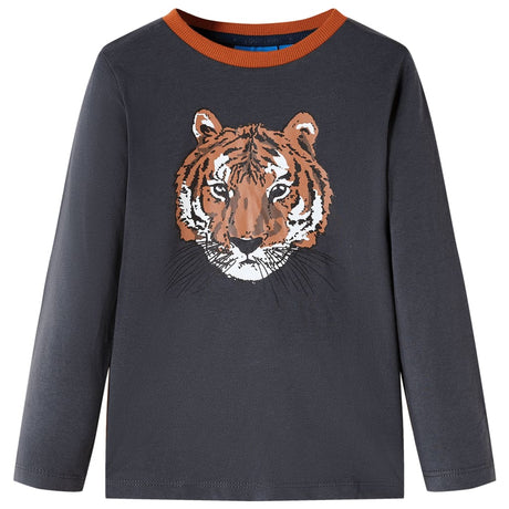 VidaXL Chemise enfant à manches longues 128 anthracite