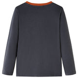 VidaXL Chemise enfant à manches longues 128 anthracite