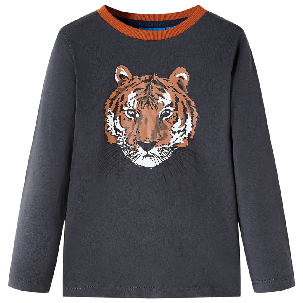 VidaXL Chemise enfant à manches longues 140 anthracite