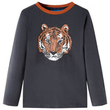 VidaXL Chemise enfant à manches longues 140 anthracite