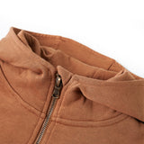 VidaXL Pull enfant avec capuche demi-fermeture éclair 128 couleur cognac anthracite