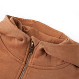 VidaXL Pull enfant avec capuche demi-fermeture éclair 140 couleur cognac anthracite