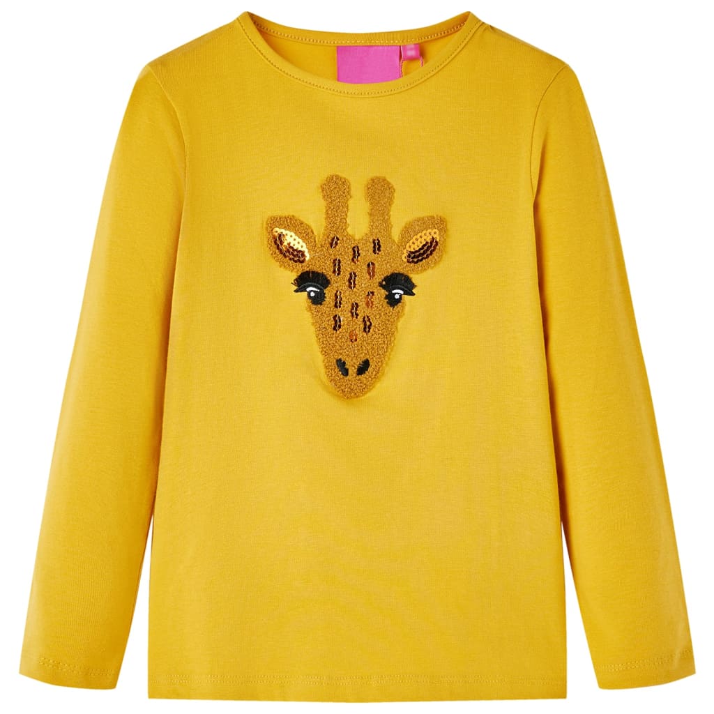 VidaXL Chemise enfant à manches longues 116 ocre foncé