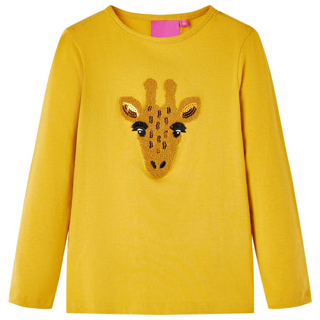 VidaXL Chemise enfant à manches longues 128 ocre foncé