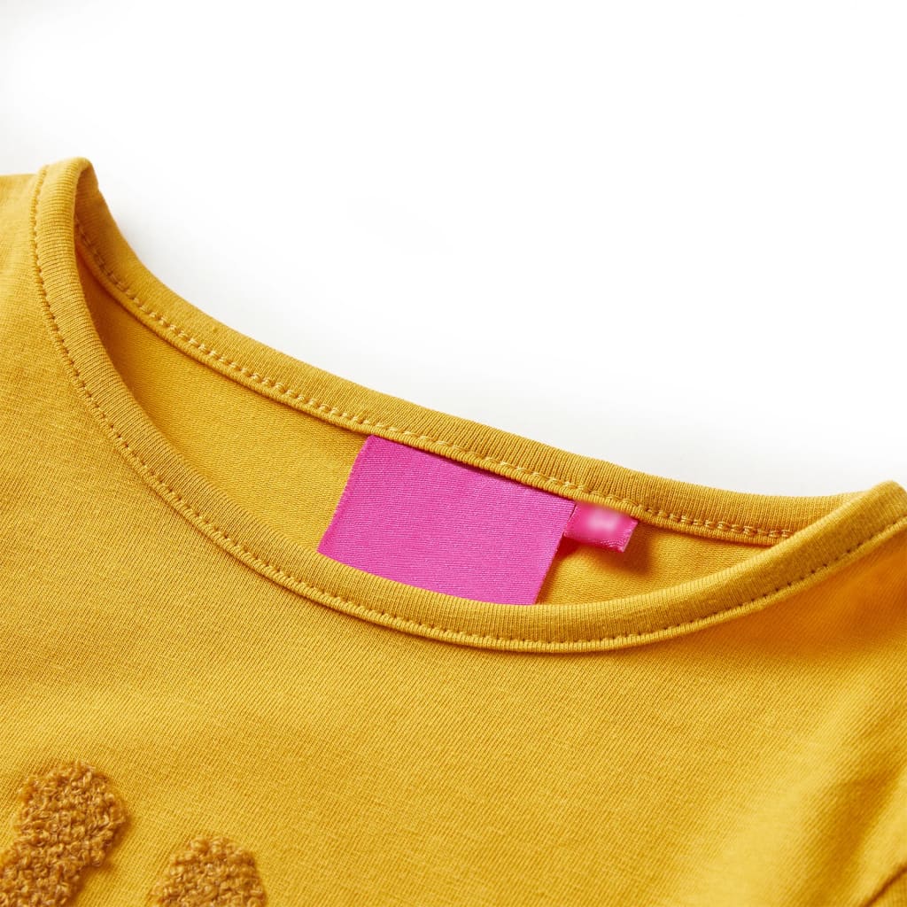 VidaXL Chemise enfant à manches longues 140 ocre foncé