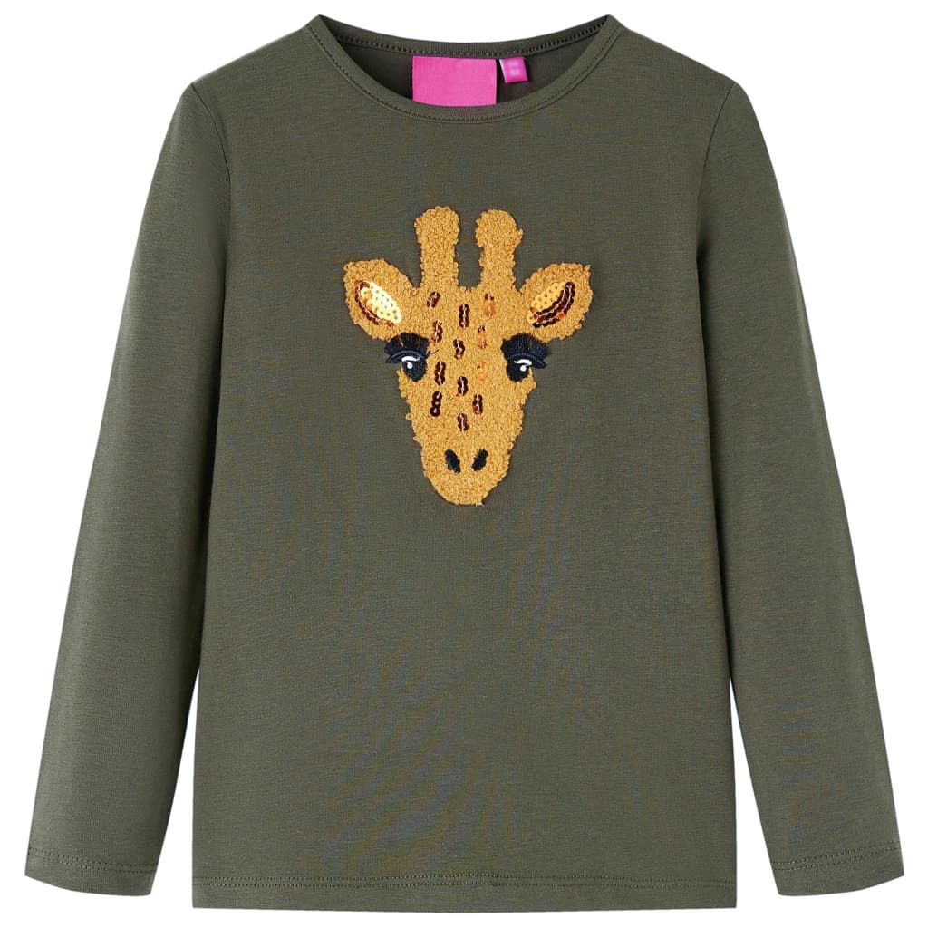 VidaXL Chemise enfant à manches longues 128 kaki