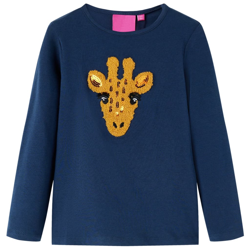 VidaXL Chemise enfant à manches longues 92 bleu marine