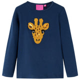 VidaXL Chemise enfant à manches longues 92 bleu marine