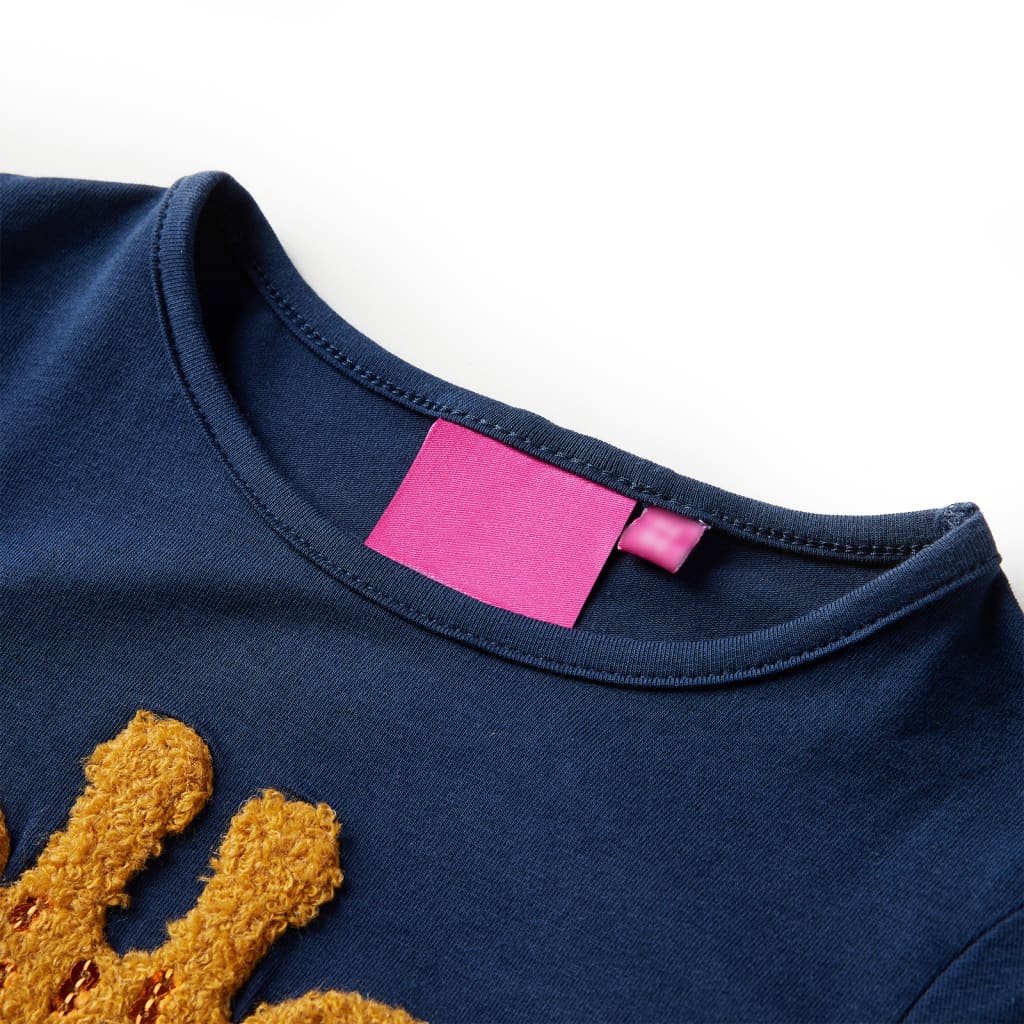 VidaXL Chemise enfant à manches longues 128 bleu marine