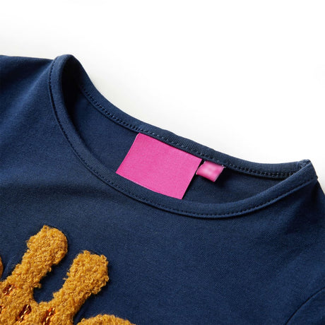 VidaXL Chemise enfant à manches longues 140 bleu marine
