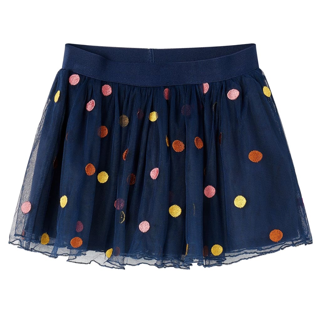 VidaXL Jupe enfant avec tulle et pois 92 bleu marine